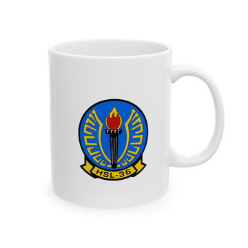 HSL-36 Lamplighters Squadron Logo and SH-2 Profile Ceramic Mug