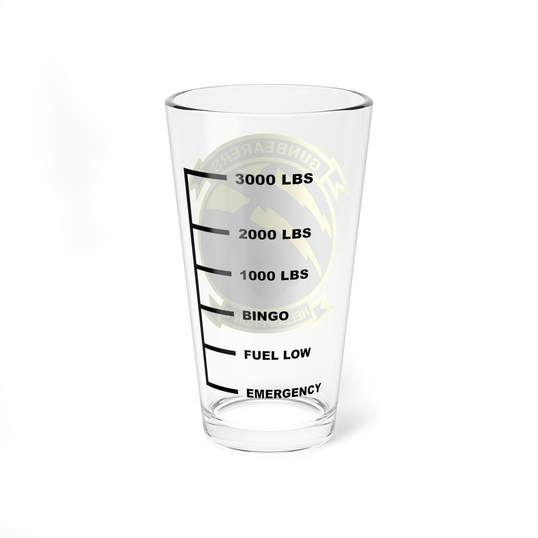 HC-11 "Gunbearers" Fuel Low Pint Glass, Navy Helicopter Fleet Support Squadron flying the CH-46 Sea Knight - Shop at Hippy's Goodness