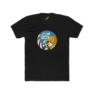 F-16 Fighting Falcon Logo Men's Cotton Crew Tee