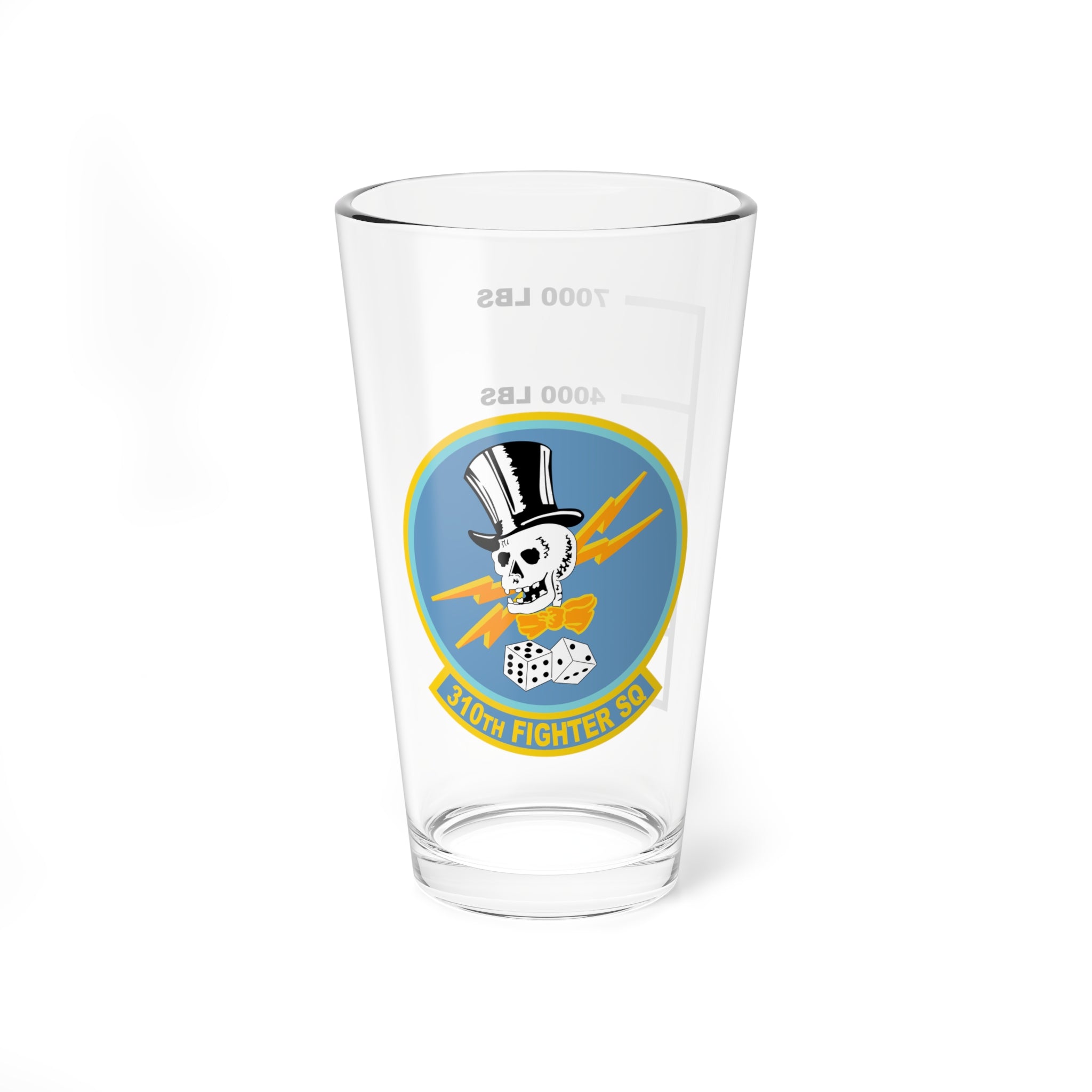 310th Fighter Squadron Fuel Low Pint Glass