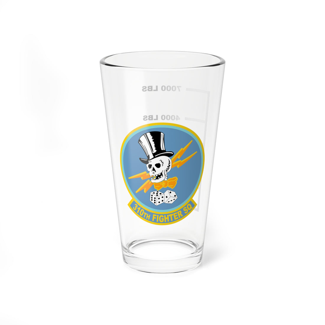 310th Fighter Squadron Fuel Low Pint Glass