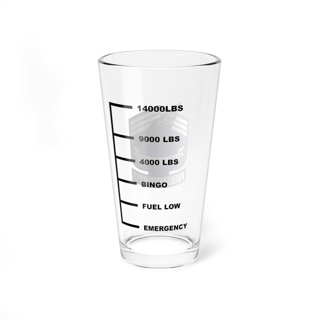 VFA-143 Pukin' Dogs Fuel Low Pint Glass, Navy Strike Fighter Squadron flying the F-18 Super Hornet - Shop at Hippy's Goodness