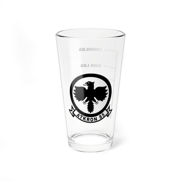 VA-85 "Black Falcons" Fuel Low Pint Glass,  US Navy Attack Squadron Flying the A-6 Intruder - Ship at Hippy's Goodness