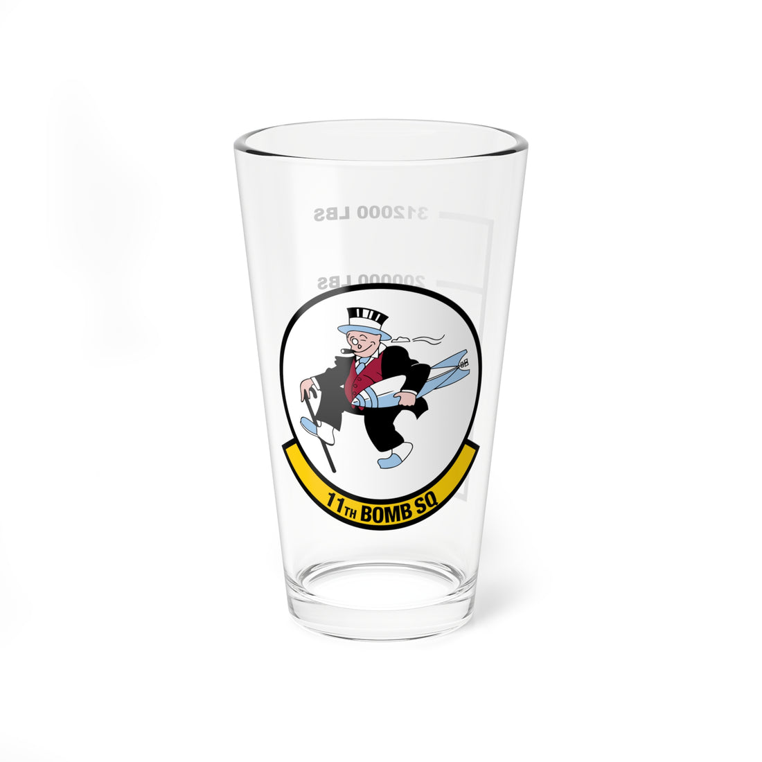 11th Bomb Squadron Fuel Low Pint Glass