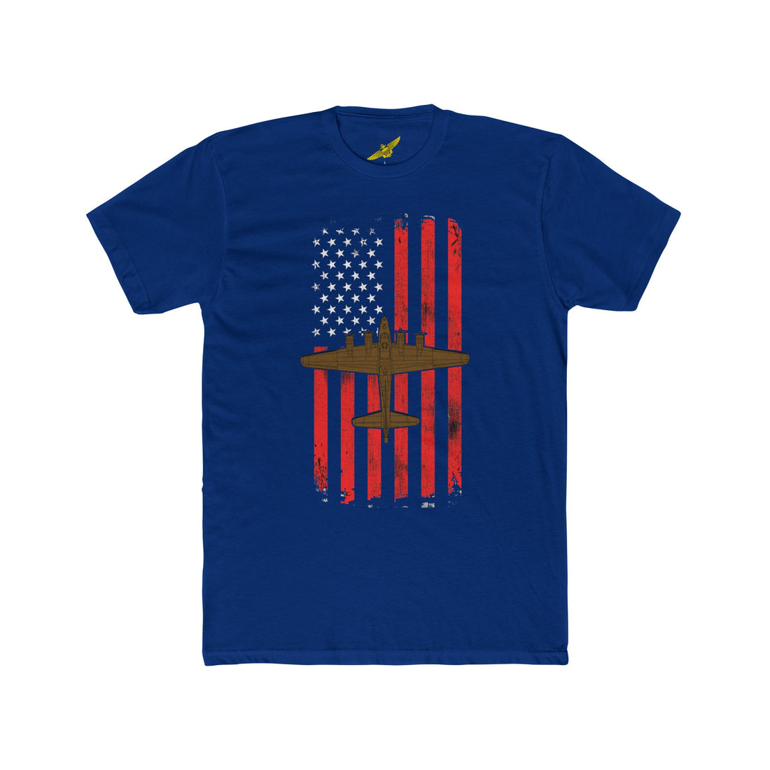 B-17 Flying Fortress Patriotic Flag Men's Cotton Crew Tee