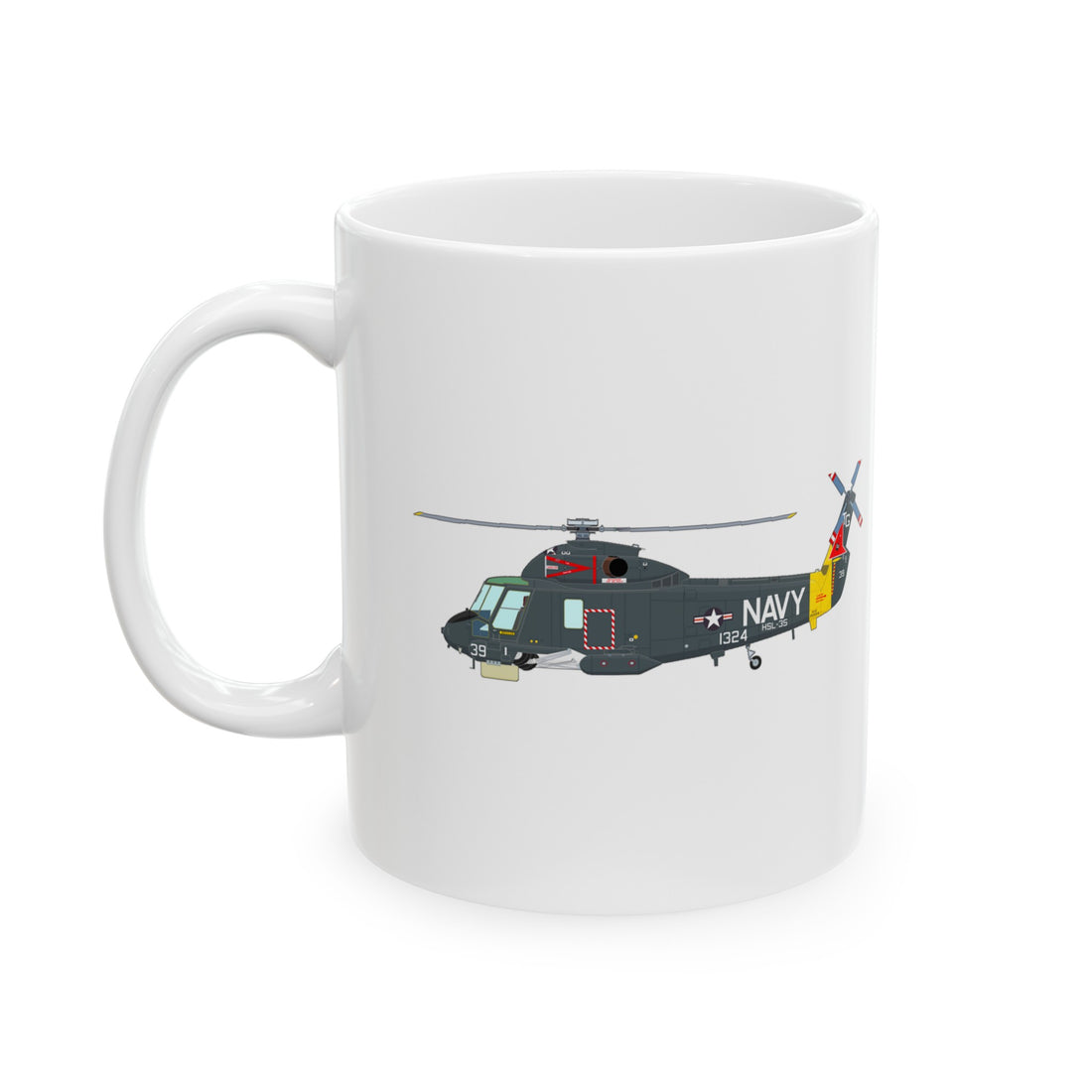 HSL-35 Magicians Squadron Logo and SH-2 Profile Ceramic Mug