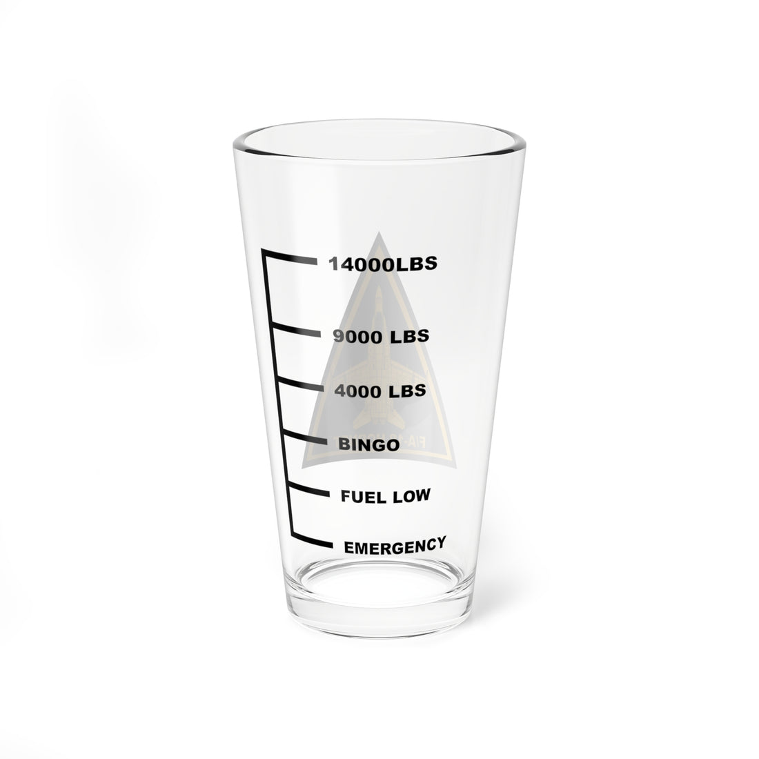 F-18 Hornet Logo Fuel Low Pint Glass