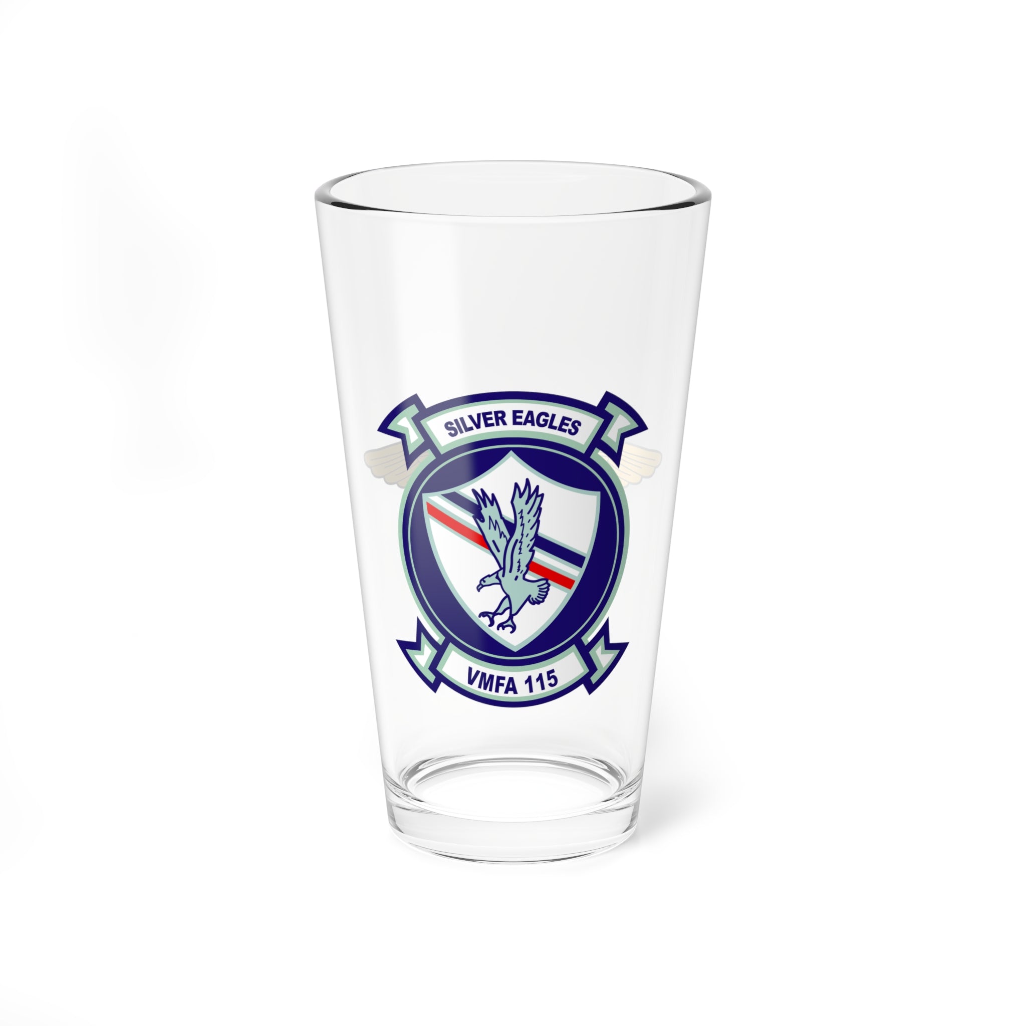 VMFA-115 "Silver Eagle" Aviator Pint Glass, Marine Fighter Attack Squadron flying the F/A-18 Hornet - Shop at Hippy's Goodness