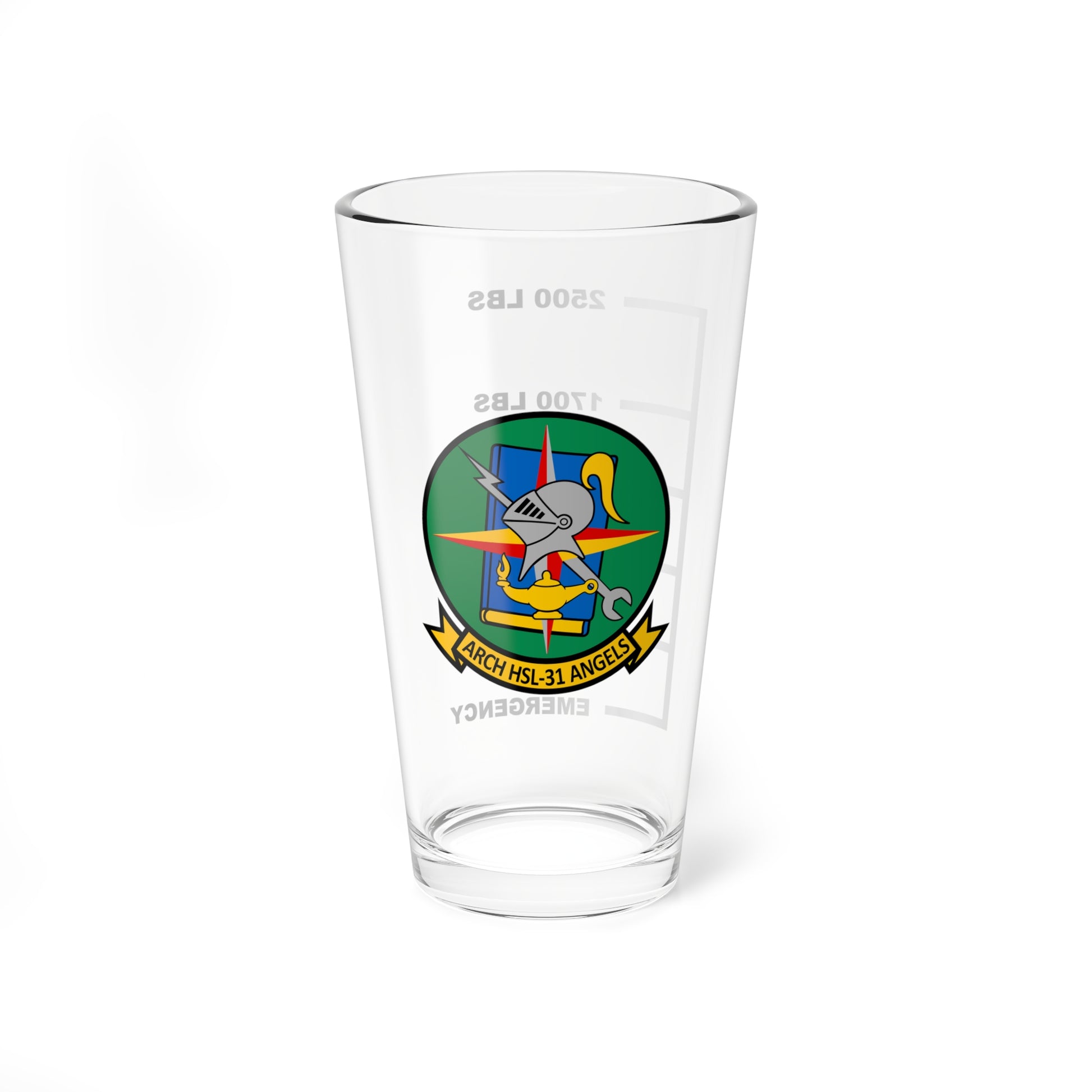 HSL-31 Arch Angels Fuel Low Pint Glass Mixing Glass 16oz