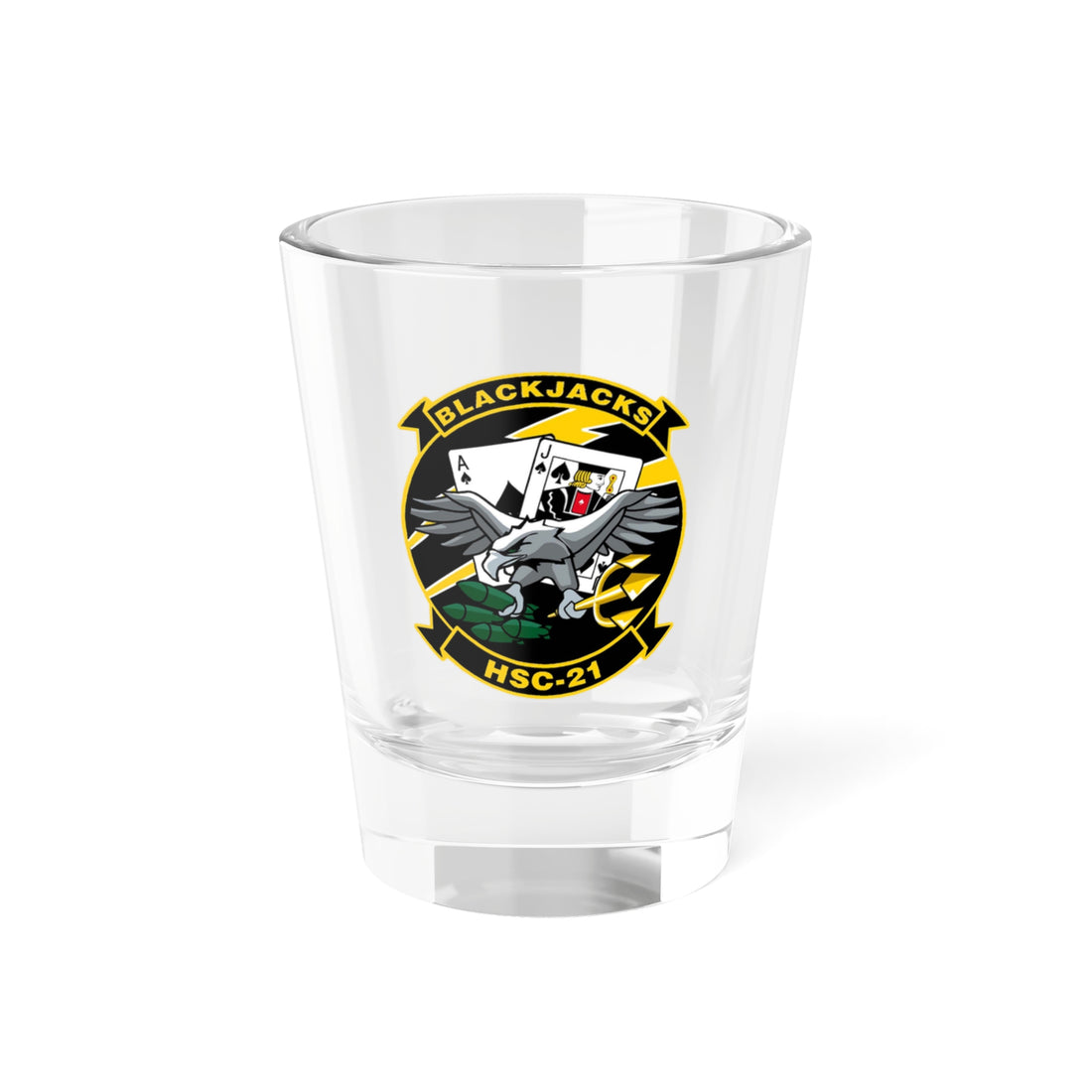 HSC-21 Blackjacks Shot Glass