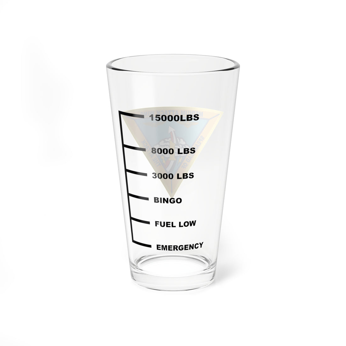 Medium Attack Wing 1 Fuel Low Pint Glass, Navy Attack Wing flying the A-6 Intruder