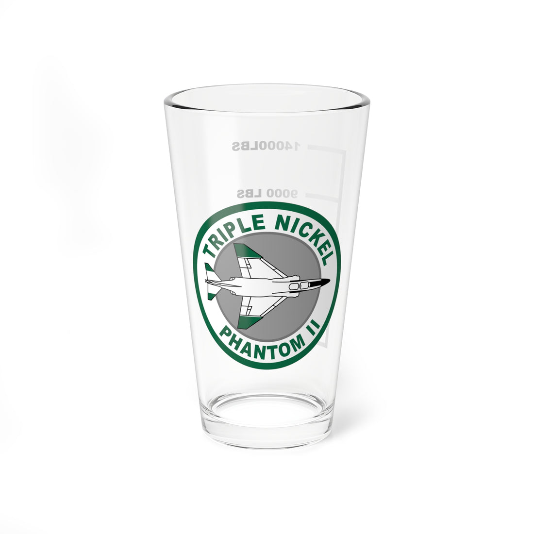555th Fighter Squadron "Triple Nickel" Phantom II Patch Fuel Low Pint Glass