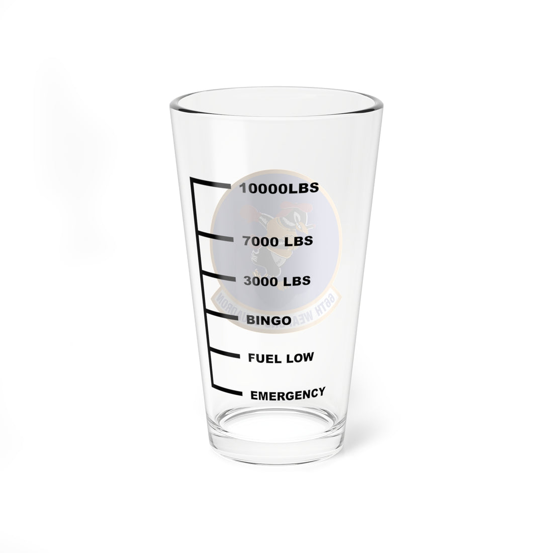 Hippy's Goodness 66th Weapons Squadron Fuel Low Pint Glass