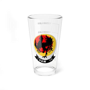 VAW-11 "Early Elevens"  Fuel Low Pint Glass, Navy Airborne Command and Control Squadron Flying the E-2 Hawkeye - Shop at Hippy's Goodness