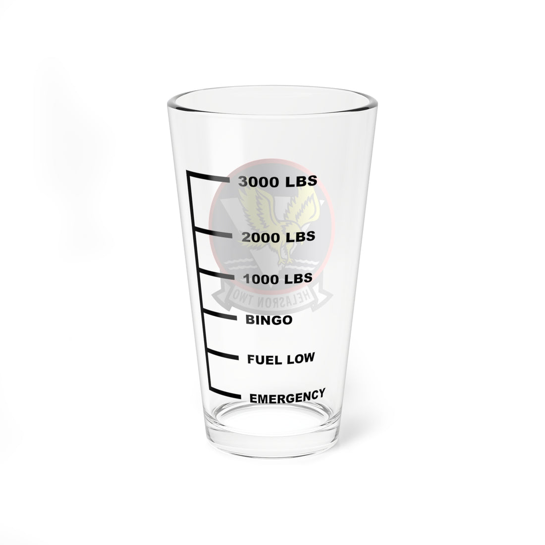 HS-2 World Famous Golden Falcons Fuel Low Pint Glass Mixing Glass 16oz