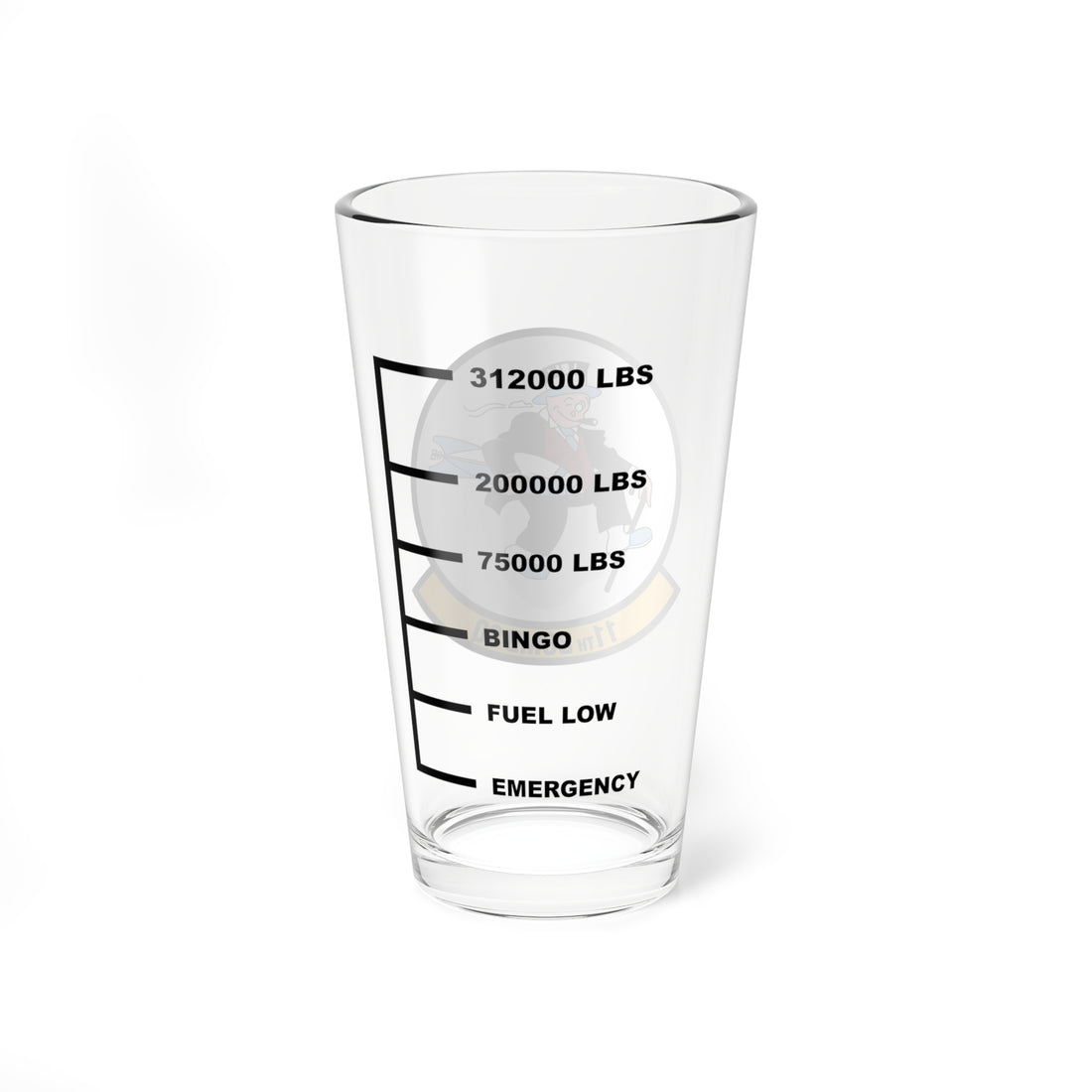 11th Bomb Squadron Fuel Low Pint Glass