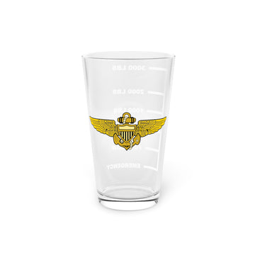 Naval Aviator Wings Fuel Low Pint Glass 16oz