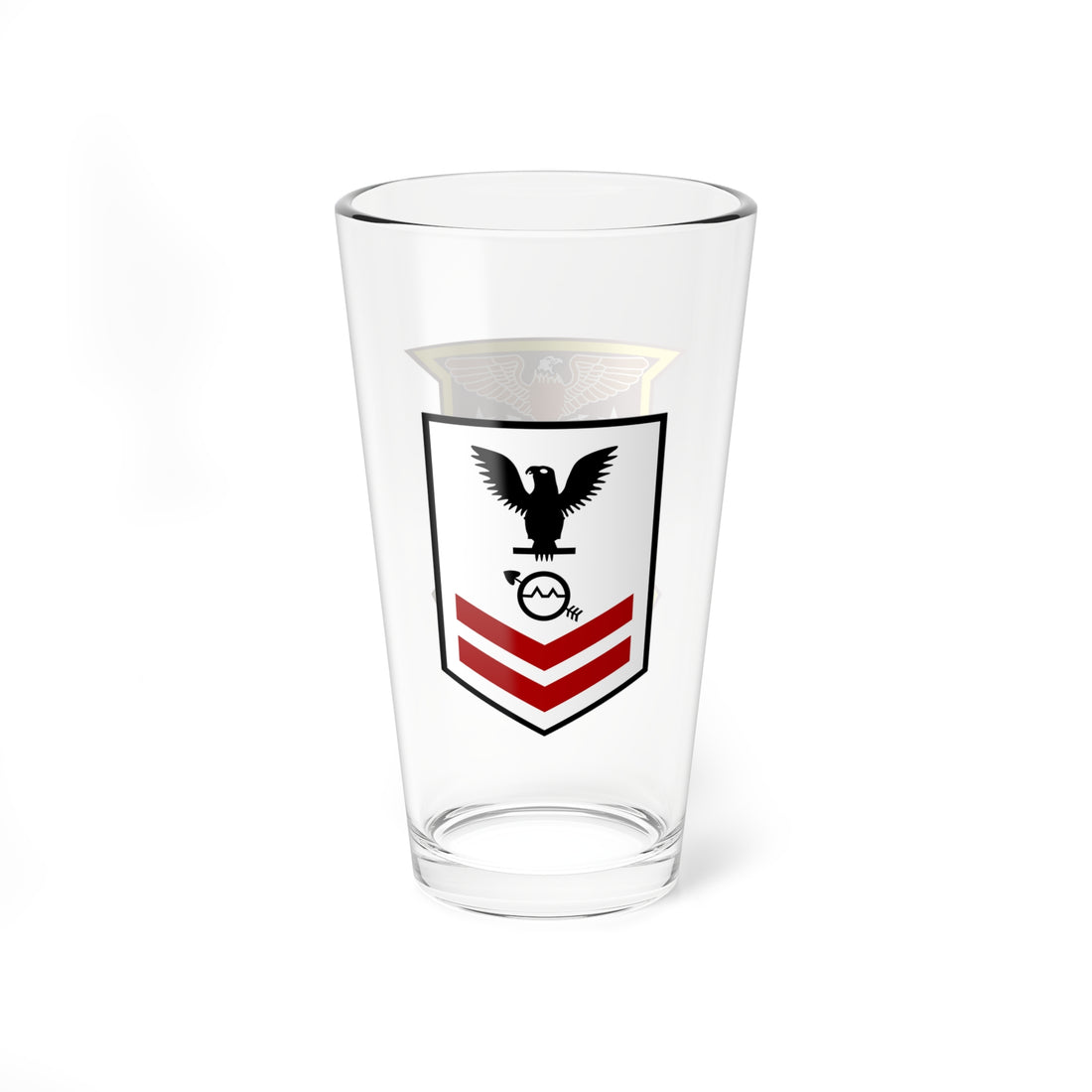 USS Forrestal Pint Glass with OS2 Rating Badge