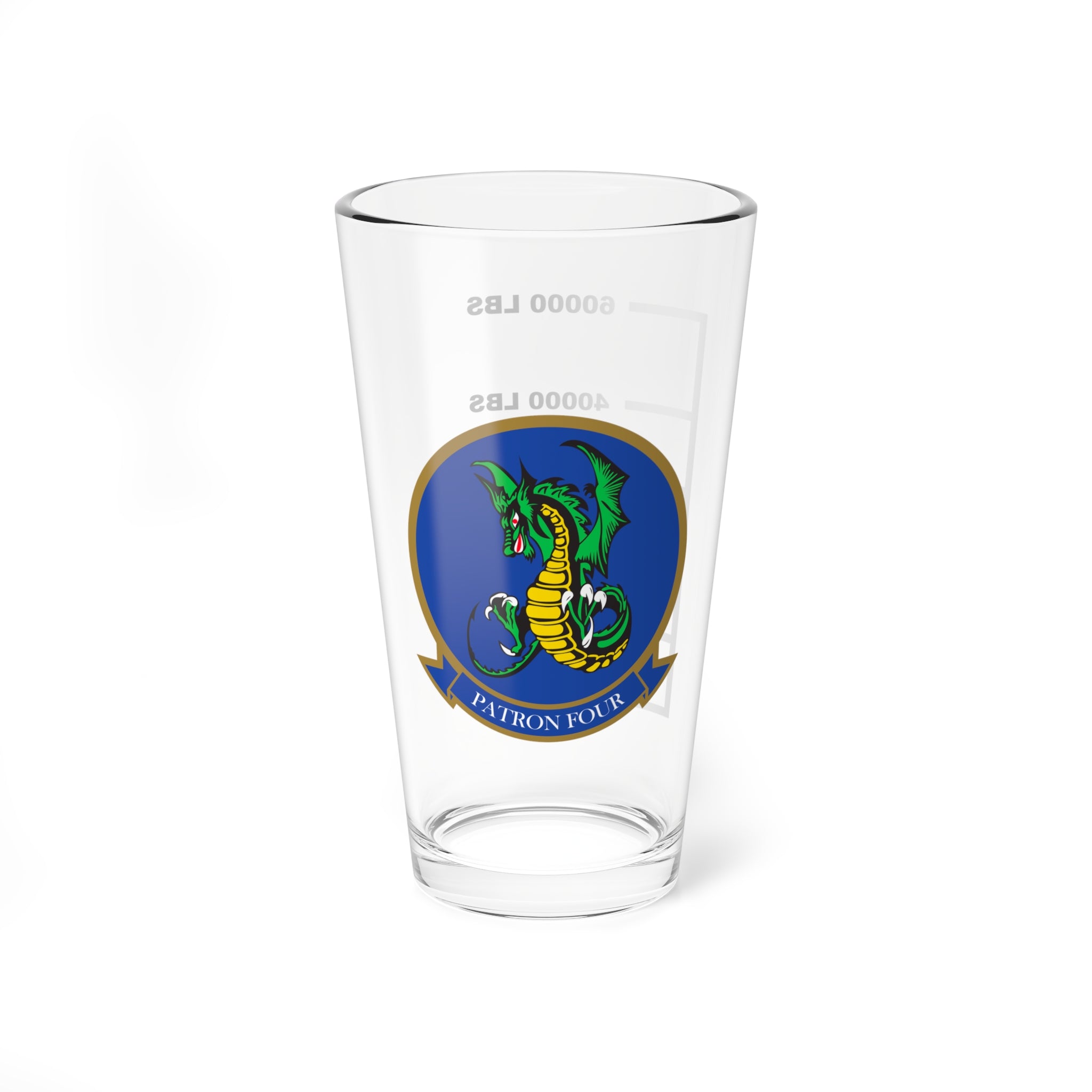 VP-4 "Skinny Dragons"  Fuel Low Pint Glass, Navy Maritime Patrol Squadron flying the P-3 Orion - Shop Hippy's Goodness