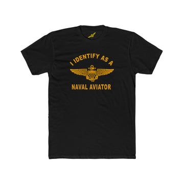 I Identify as a Naval Aviator Black T-Shirt - Show Your Aviation Pride - Shop at Hippy's Goodness