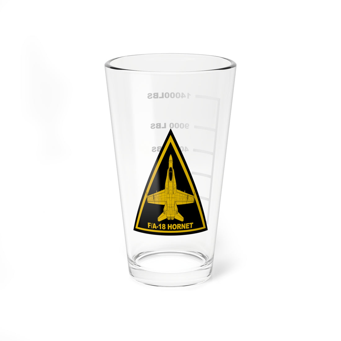 F-18 Hornet Logo Fuel Low Pint Glass