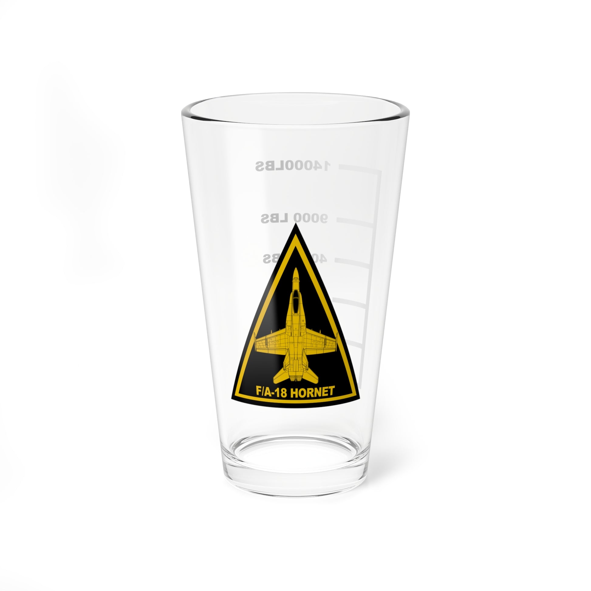 F-18 Hornet Logo Fuel Low Pint Glass