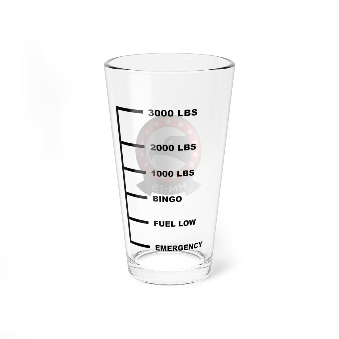 HM-15 Blackhawks Fuel Low Pint Glass 