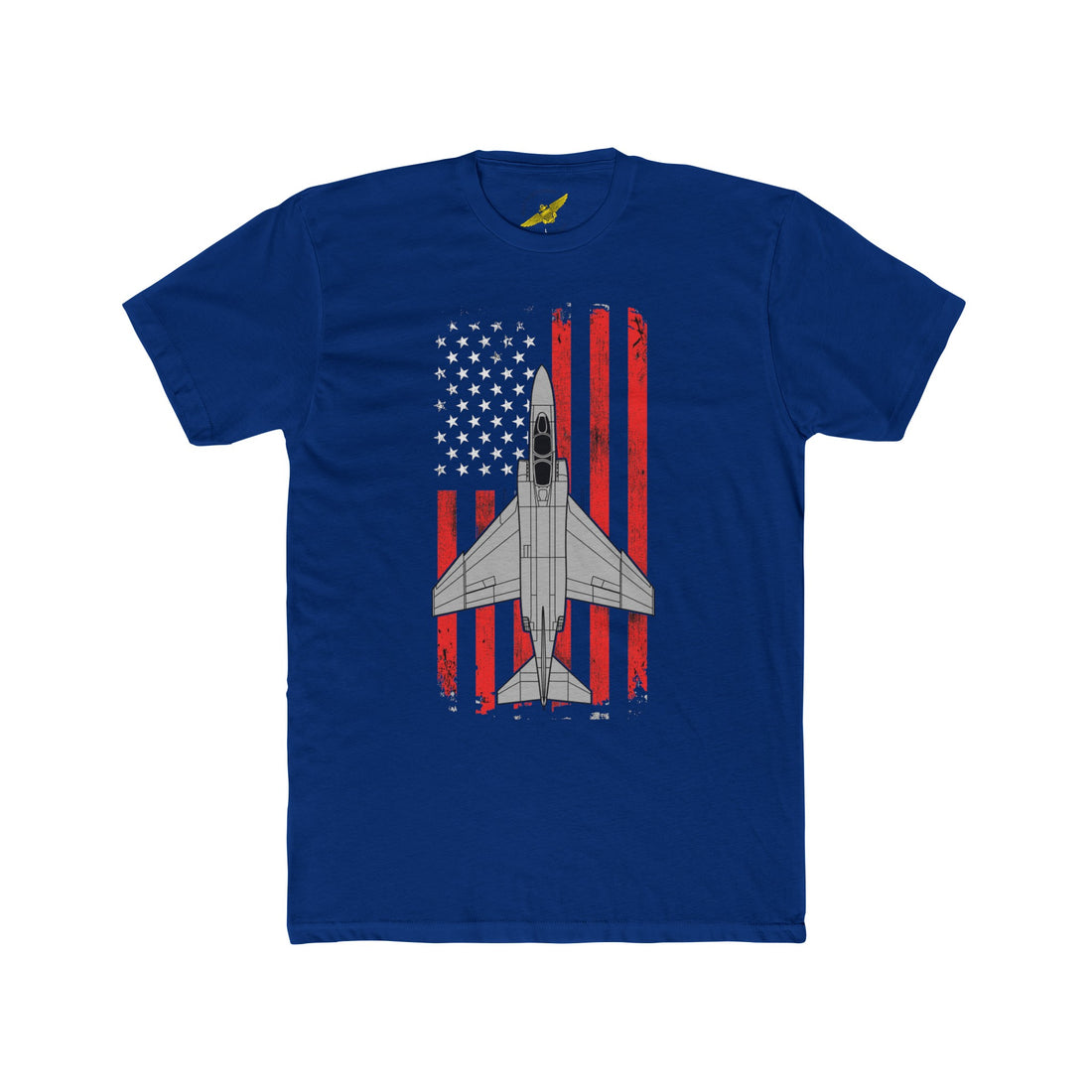 Hippy's Goodness F-4 Phantom II Patriotic Flag Men's Cotton Crew Tee