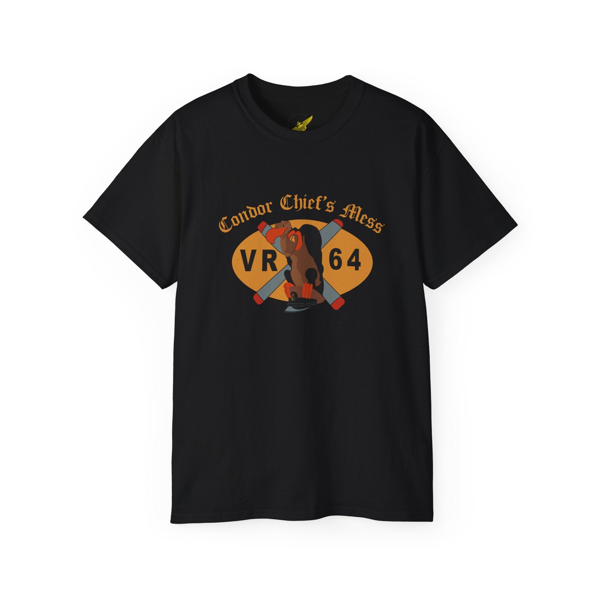 VR-64 "Condors" Chief's Mess Tee, Navy Carrier Reserve Logistics Squadron Feturing the Chiefs\'s Mess logo