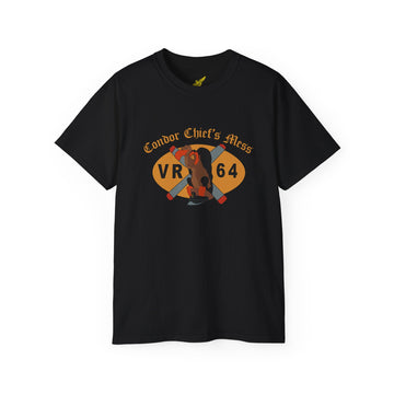 VR-64 "Condors" Chief's Mess Tee, Navy Carrier Reserve Logistics Squadron Feturing the Chiefs\'s Mess logo