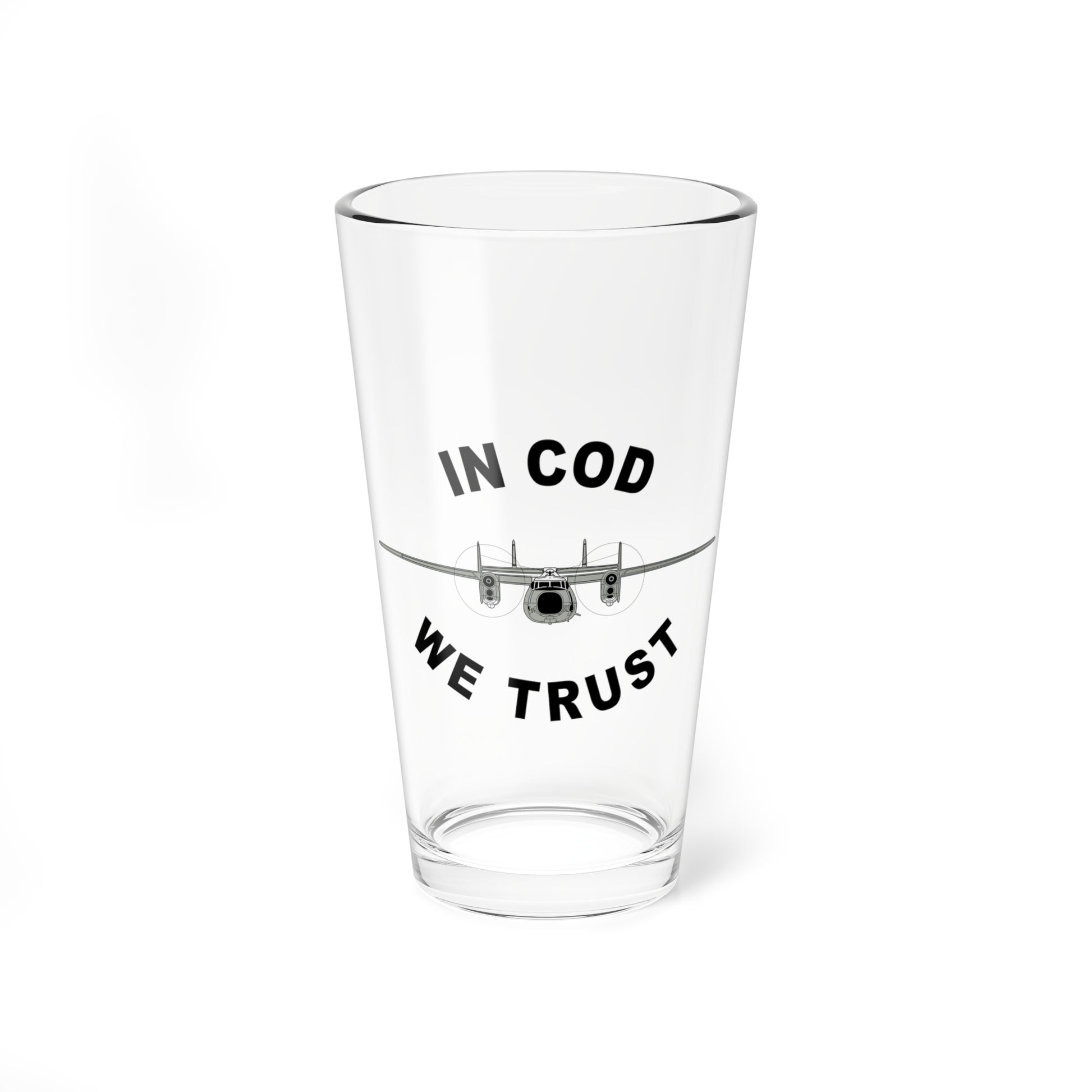 C-2 Greyhound In COD We Trust Pint Glass