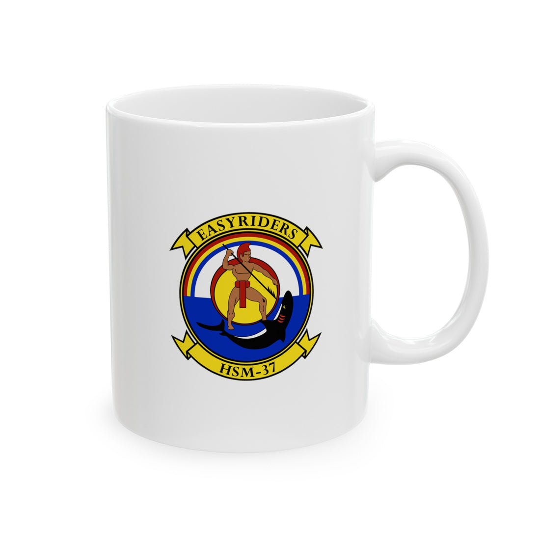 HSL-37 Easyriders Squadron Logo and SH-2 Profile Ceramic Mug