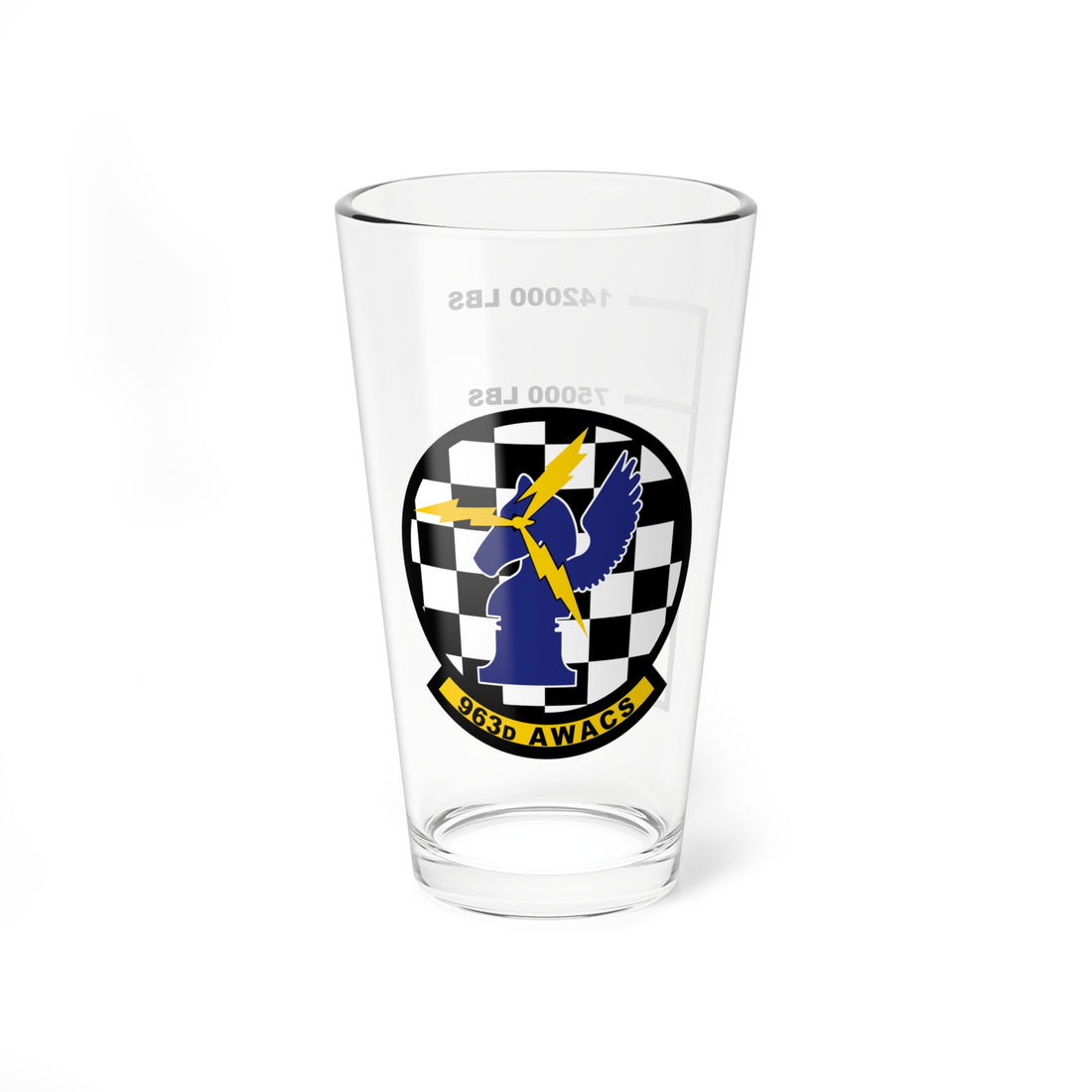 Hippy's Goodness 963rd AWACS Fuel Low Pint Glass 