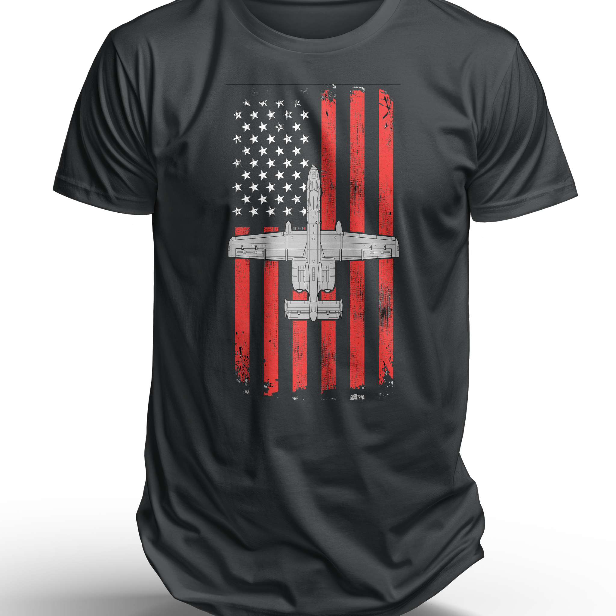 A-10 Thunderbolt II Warthog Patriotic Flag Tee - US Air Force Ground Attack Aircraft