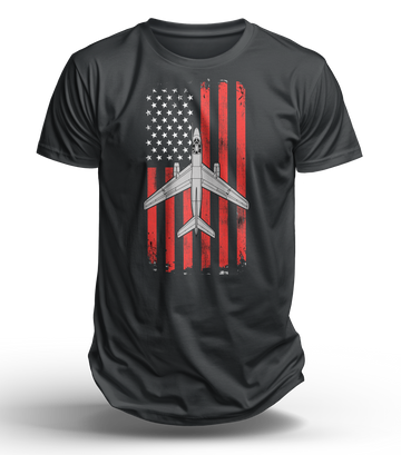 A-3 Skywarrior Patriotic Flag Tee - US Navy Strategic Attack Aircraft