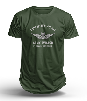 I Identify as an Army [CREWMAN] Aviator T-Shirt - Shop at Hippy's Goodness